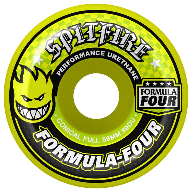 SF  Wheels FORMULA FOUR "CONICAL FULL 99DU" NEON YELLOW 58MM