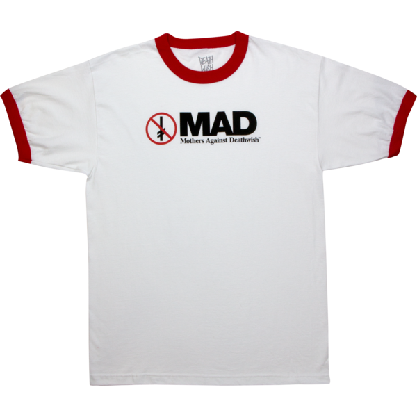 Deathwish t-shirt  "M.A.D." white/red Ringer