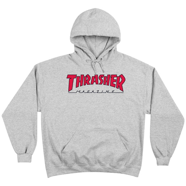 Thrasher hood "OUTLINED" GREY/RED